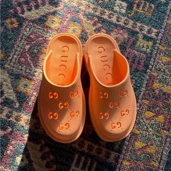 Gucci Print Mules Platform Shoes - Picture 4 of 5